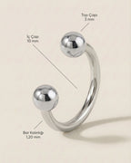 Gümüş Renkli 316L Cerrahi Çelik 10 mm Yarım Halka Piercing