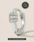 Gümüş renkli 316L cerrahi çelik pave silindir detaylı zirkon taşlı halka piercing tasarımı.